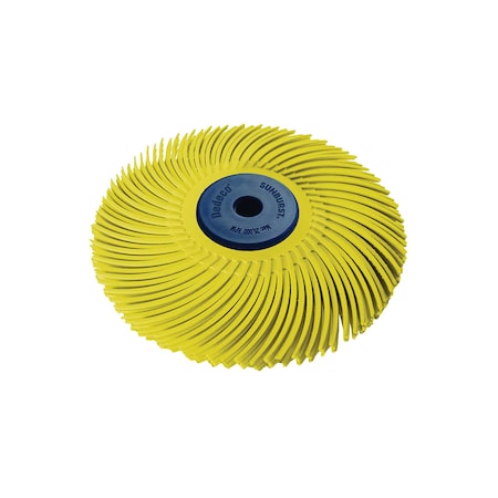 Dedeco Sunburst Radial Bristle Discs 3 in Curved Tc 3-Ply Yellow 80 Grit A/O 1/Unit 1331